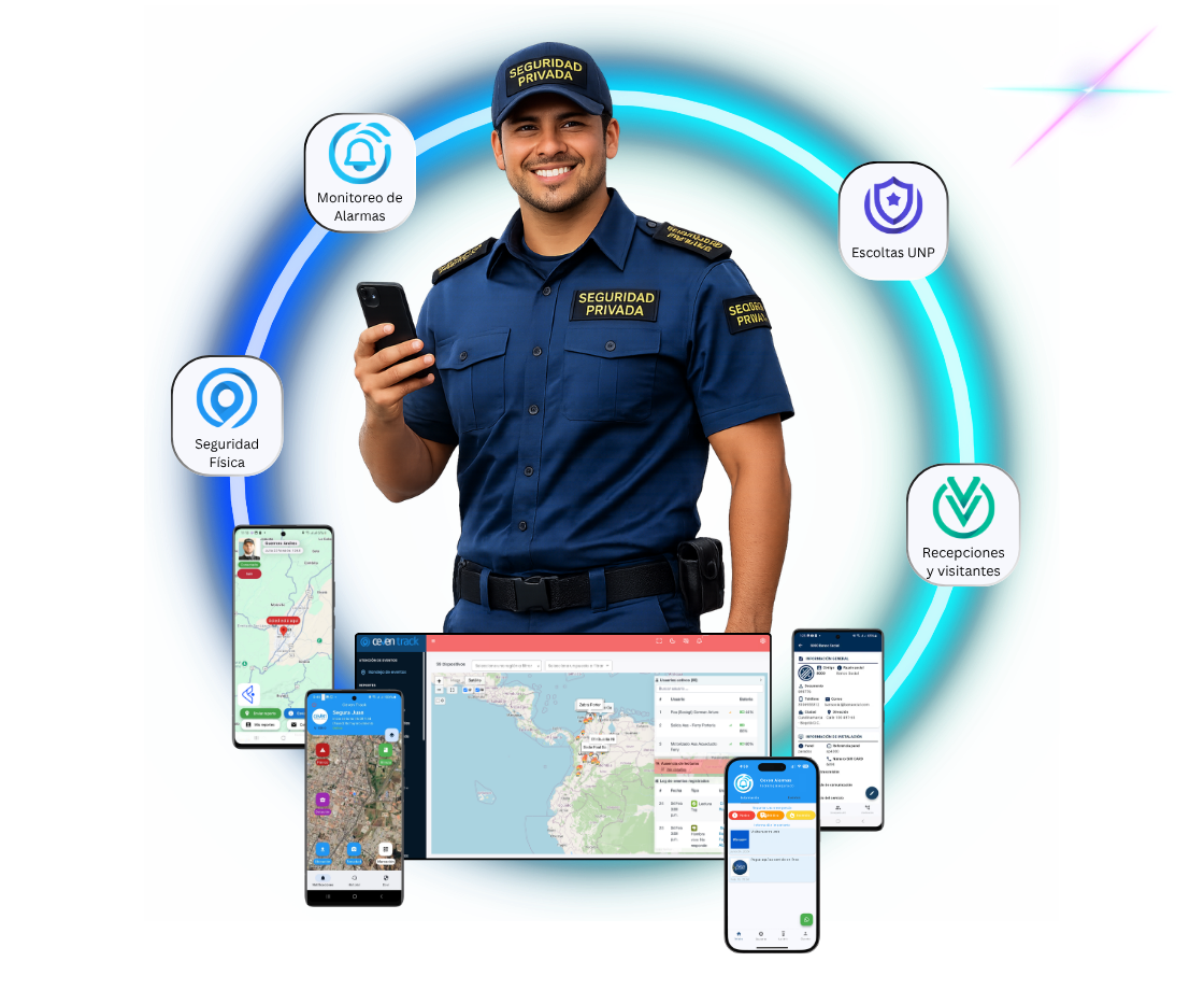 Ecosistema Ceven: seguridad física, monitoreo de alarmas, escoltas UNP y recepciones